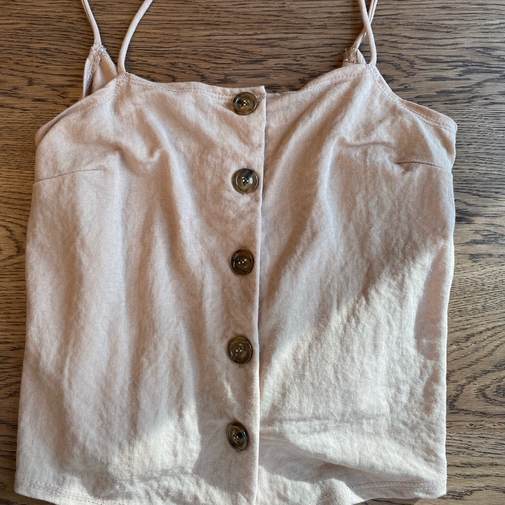 Topshop tank with button and tie detail on back